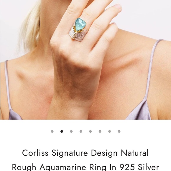 Signature Aquamarine Silver Ring designed by famous German Kabirski